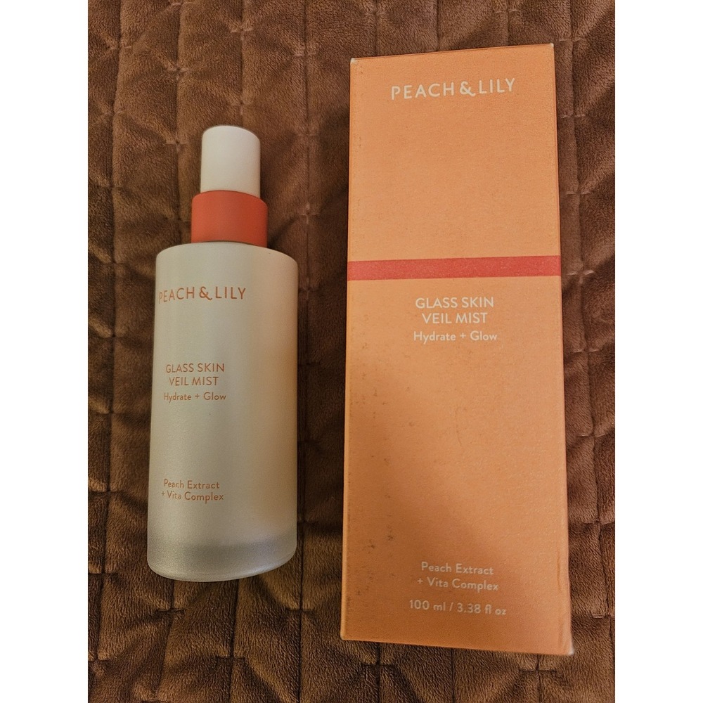 NIB Peach & Lily Glass Skin VEIL MIST 3.38 Oz/100 ml Full Size Hydrate + Glow